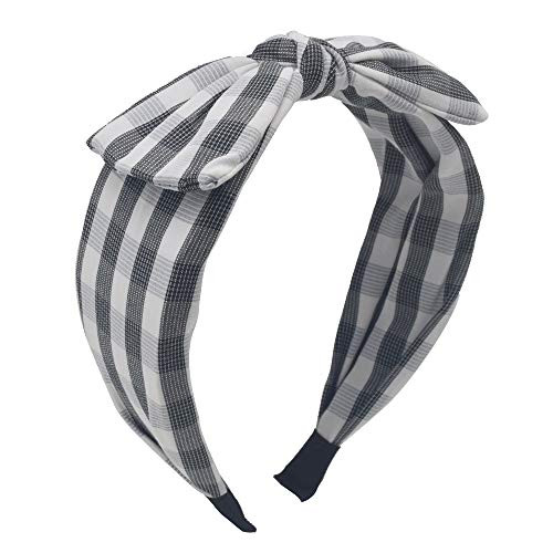 MHDGG Bow Headband Knotted Headband for Women GirlsBright Colors Lattice Pattern Wide Headbands Twist Bow Turban Headwrap Rabbit Ears Hairband with Cloth Wrapped HeadwearBlack MHDGG Bow Headband Knotted Headband for Women GirlsBright Colors Lattice Pattern Wide Headbands Twist Bow Turban Headwrap Rabbit Ears Hairband with Cloth Wrapped HeadwearBlack