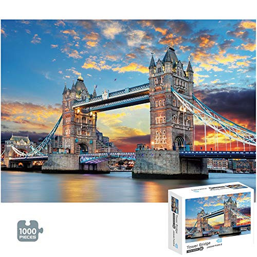 1000 PCS Jigsaw Puzzles  London Tower Bridge Educational Intellectual Decompressing Fun Game for Kids Adults Toys