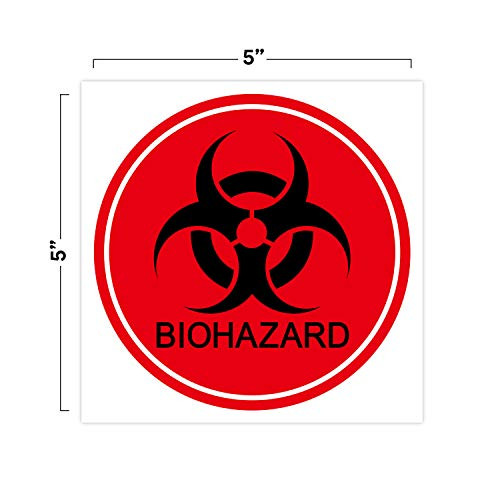 Biohazard Warning Stickers Pack of 10 5 Round Red Biohazard Stickers Signs Decals for Labs Hospitals and Industrial Use Biohazard Warning Stickers Pack of 10 5 Round Red Biohazard Stickers Signs Decals for Labs Hospitals and Industrial Use