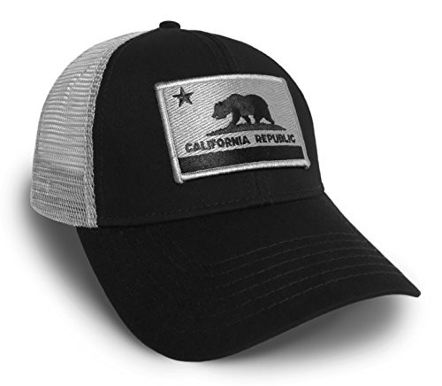 Strange Cargo California Flag Black and Grey Baseball Cap Hat Snapback