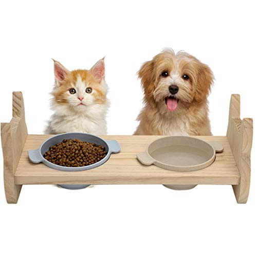 Legendog Cat Bowls Small Dog Bowl Set Cute Cat Dog Feeding Bowls Elevated for Cats and Small Dogs Pet Water Food Bowl Set Ceramic Raised Cat Double Food Water Bowls with Wooden Stand Legendog Cat Bowls Small Dog Bowl Set Cute Cat Dog Feeding Bowls Elevated for Cats and Small Dogs Pet Water Food Bowl Set Ceramic Raised Cat Double Food Water Bowls with Wooden Stand