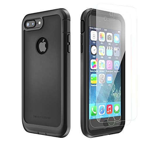 IMPACTSTRONG iPhone 7 Plus  8 Plus Case Full Body Coverage Ultra Protective Case with 2 x Tempered Glass Screen Protector Full Body Cover for iPhone 7 PlusiPhone 8 Plus Black