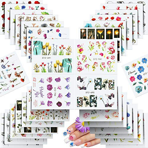 30 Sheets Flower Nail Stickers Water Transfer Flower Nail Art Decals Colorful Flower Leaf Design Nail Decals Floral Manicure Transfer Sticker Flower Nail Tip Decals for DIY Nails Design 30 Sheets Flower Nail Stickers Water Transfer Flower Nail Art Decals Colorful Flower Leaf Design Nail Decals Floral Manicure Transfer Sticker Flower Nail Tip Decals for DIY Nails Design