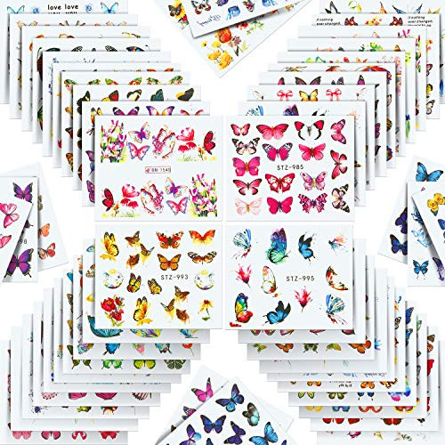 48 Sheets Butterfly Nail Art Stickers Water Transfer Butterfly Nail Decals Colorful Butterfly Manicure Sticker Nail Tip Butterfly Stickers for Nails Design Nail Art DIY 48 Sheets Butterfly Nail Art Stickers Water Transfer Butterfly Nail Decals Colorful Butterfly Manicure Sticker Nail Tip Butterfly Stickers for Nails Design Nail Art DIY
