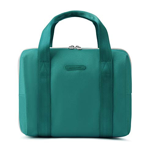 BAGSMART Toiletry Bag Hanging Travel Organizer with TSA Approved Transparent Cosmetic Bag and Detachable Makeup Pouch For Full Sized Toiletries Teal