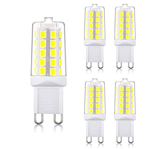 G9 LED Bulb Daylight 4W 40W T4 G9 Halogen Equivalent6000K 120V NoFlicker Chandelier Lighting 450LM NonDimmable 5 Pack by BAOMING