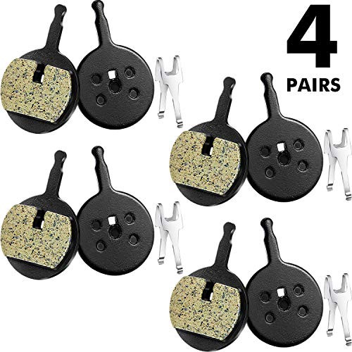 4 Pairs Bicycle Bike Disc Brake Pads Compatible with Avid Mechanical BB5 CSC Kingdom Promax DC 710 720 913 Decipher Dualtron Ultra DSK Series 300300R 310 330 330R RenderR Resin