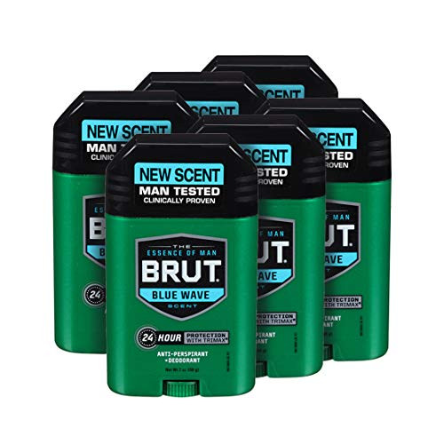 BRUT Antiperspirant Deodorant Solid Blue Wave 2 oz 6 Pack
