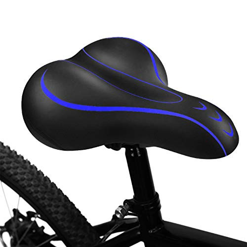 BLUEWIND Bike Seat Most Comfortable Bicycle Seat Memory Foam Waterproof Bicycle Saddle  Dual Shock Absorbing  Best Stock Bicycle Seat Replacement for Mountain Bikes Road Bikes Blue