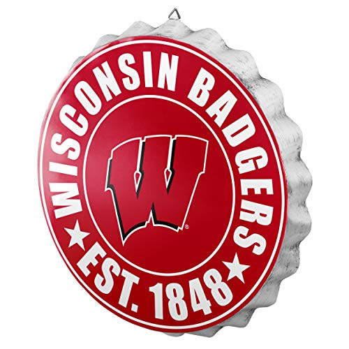 FOCO NCAA Bottle Cap Wall Sign Wisconsin Badgers