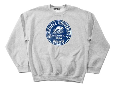Bucknell Bison 5050 Blended 8Ounce Vintage Circle Crewneck Sweatshirt Medium Sport Grey