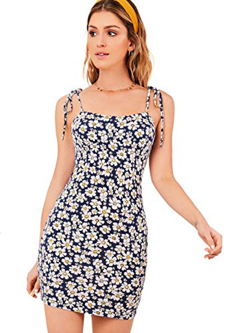 Floerns Womens Floral Print Mini Bodycon Cami Dress MultiFloral S