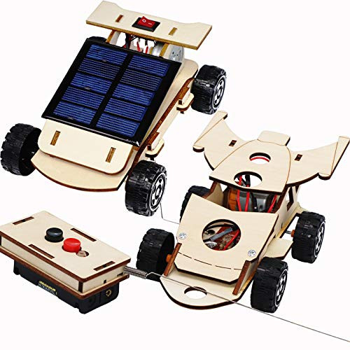 CYOEST Wooden Solar  Wireless Remote Control Car Model Kits to Build  DIY Science Experiment and Educational STEM Toys for Kids Age 812Circuit Engineering Project 2 Kits