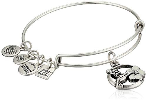 Alex and Ani Womens Hummingbird Charm Bangle Bracelet Rafaelian Silver Expandable