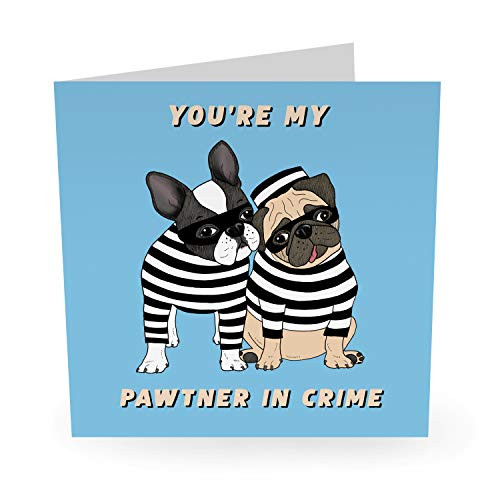 Central 23  Cute Anniversary And Relationship Card  Youre My Partner In Crime  For Men  Women Him Her Boyfriend Girlfriend Wife Husband Fiance Relationship Love  Comes with Fun Stickers