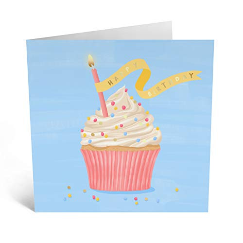 Central 23  Cute Birthday Card  Birthday Cupcake  General Birthday Card for Friends  Comes With Fun Stickers