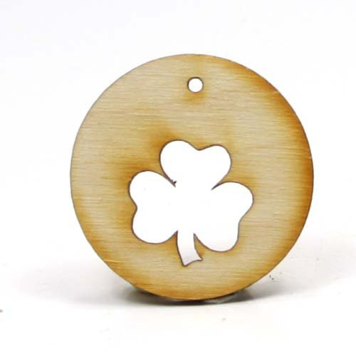 Mylittlewoodshop  Pkg of 12  Circle Cutout with 34 Shamrock  112 x 112 x 18 inch Unfinished WoodCCCIRSHM0112