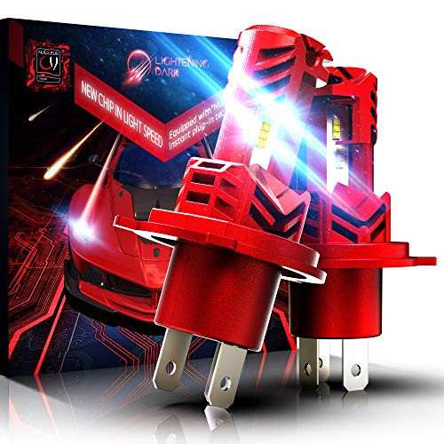 LIGHTENING DARK H4 9003 LED Headlight Bulb Super Bright 12000Lm 6500K Cool White Allinone Conversion Kit  Instant Installaion