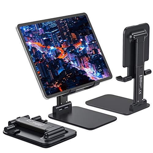 Anozer Foldable  Adjustable Tablet Stand 2020 updated Extendable Compact Desktop Tablet Stand Holder Cradle Dock Compatible with Phones iPad Samsung Galaxy Tabs KindleNintendo Switch13 Max
