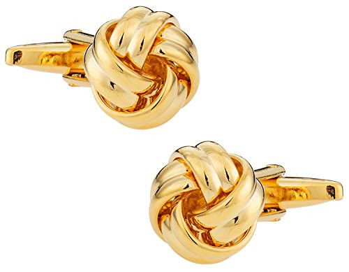 CuffDaddy Classic Woven Gold Knot Cufflinks with Presentation Box