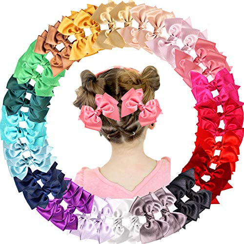 40 Pieces 45 Inch Hair Bows Clips Chiffon Ribbon Boutique Pigtail Hair Bow Alligator Clips For Girls Toddlers Kids 20 Colors in Pairs 40 Pieces 45 Inch Hair Bows Clips Chiffon Ribbon Boutique Pigtail Hair Bow Alligator Clips For Girls Toddlers Kids 20 Colors in Pairs
