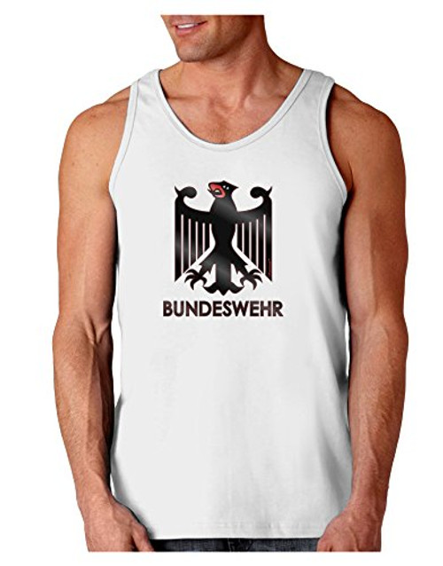 TOOLOUD Bundeswehr Logo with Text Loose Tank Top  White  Large TOOLOUD Bundeswehr Logo with Text Loose Tank Top  White  Large