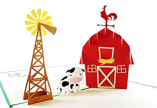 iGifts And Cards Cow Barn 3D Pop Up Greeting Card Animals Windmill Farm Cattle Dairy Sun Wow Fun HalfFold Happy Birthday Just Because Thinking of You Retirement Thank You Friendship iGifts And Cards Cow Barn 3D Pop Up Greeting Card Animals Windmill Farm Cattle Dairy Sun Wow Fun HalfFold Happy Birthday Just Because Thinking of You Retirement Thank You Friendship