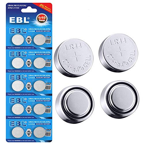 EBL LR44 Alkaline Button Cell Battery A76 AG13 L1154 357A for Watch Thermometor Caculator 100 Pcs
