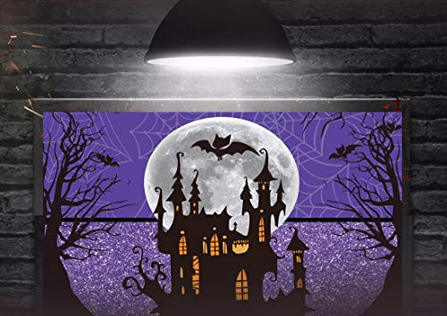 Mocsicka Halloween Theme Party Backdrop for Photography Horror Castle Moon Bat Background for Pictures Vinyl Child Kid Portrait Photo Studio Booth Props