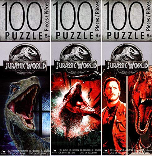 Universal Studios Jurassic World - 100 Piece Jigsaw Puzzle (Set of 3) - v1