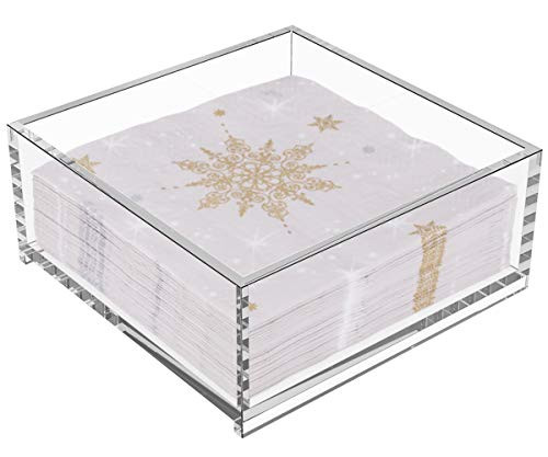 MaxGear Cocktail Napkin HolderAcrylic Napkin Holders for Tables Decorative Cocktail Napkin Caddy Beverage Napkin holders for Kitchen RestaurantOffice DeskBuffetBar55x55x25 inches 1 Pack
