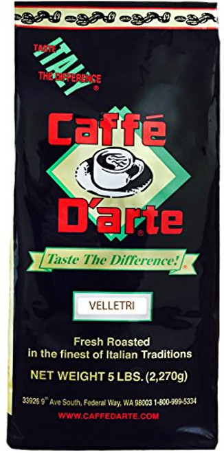 Caffe Darte VelletriAlderwood Drip Whole Bean Coffee 5Pound Foil Bag