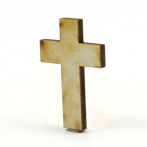 Mylittlewoodshop  Pkg of 50  Cross  112 inches Tall by 1 inch Wide and 18 inch Thick Unfinished WoodLCCROS0150