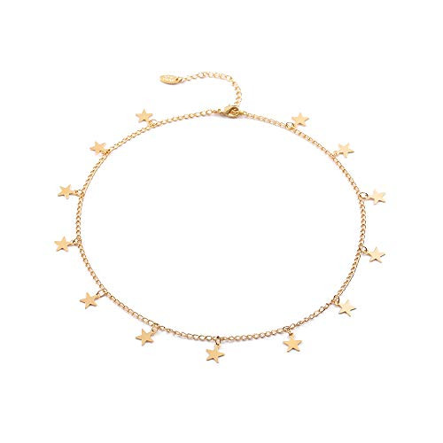 Fremttly Star Choker Necklaces Handmade Simple 14K Gold PlatedSilver Plated Delicate Dainty Star and Bead Chain Chokers Necklaces Thin Heart Pendant Necklaces Gift for Mothers Day for WomenCStar Fremttly Star Choker Necklaces Handmade Simple 14K Gold PlatedSilver Plated Delicate Dainty Star and Bead Chain Chokers Necklaces Thin Heart Pendant Necklaces Gift for Mothers Day for WomenCStar