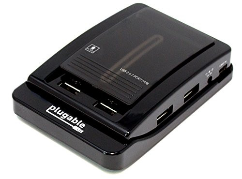 Plugable USB 2.0 7-Port High Speed Hub with 15W Power Adapter