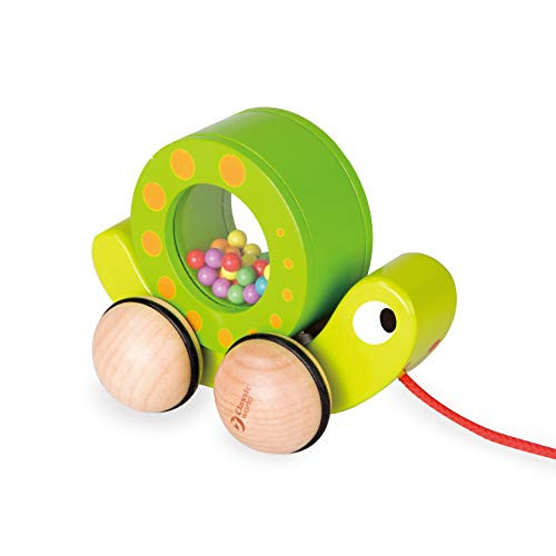 Classic World Pull Along Walking Toys Wooden Pull Snail Toy for Baby Toddler