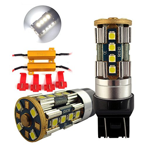 Huizen Super Bright 3000 Lumens 7443 (7440/7444/T20/992/W21W/WY21W) LED Light Bulb (6000K White) CanBus Error Free Replacement w/Load Resistor Decoder for Backup Reverse Lights, DRL (2 Pack)