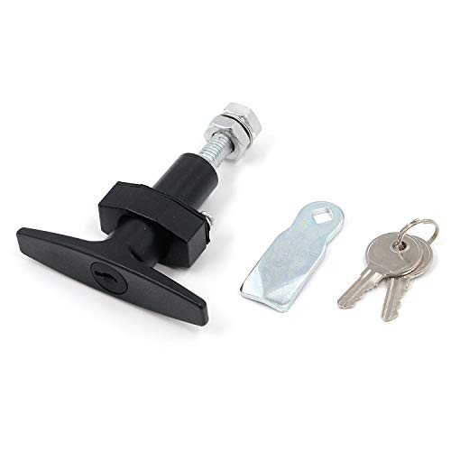 Antrader Black T  Handle Lock Cabinet Door Lock Assembly with 2 Keys Aluminum Alloy for Industrial Cabinet Door Hardware Lock