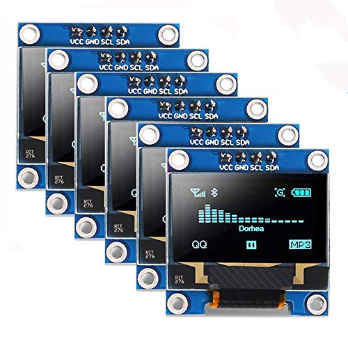 6PCS 096 OLED Display Module 128 x 64 I2C Display 096inch 12864 Blue OLED Module with SSD1306 Driver OLED Display IIC Serial Compatible with Raspberry Pi Arduino Display and Microcontroller  Blue