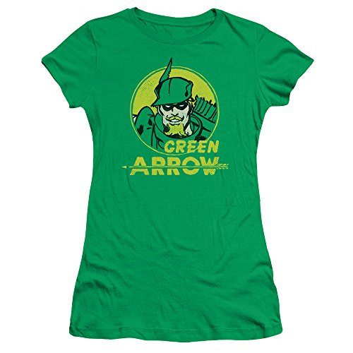 Trevco Dc Archer Circle Juniors Sheer Fitted T Shirt Small Kelly Green