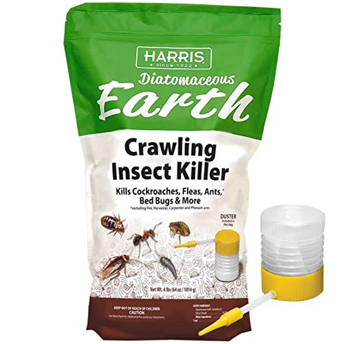 HARRIS Diatomaceous Earth Crawling Insect Killer 4lb with Powder Duster Included Inside The Bag