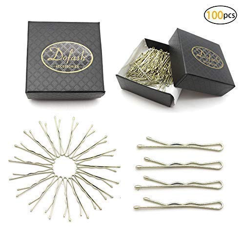 Dofash 100Pcs Bobby Pins Hair Pins Steel Hair Clips 35Cm138 Hair Accessories With Gift Box For Girls Blonde