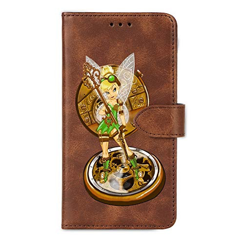 DISNEY COLLECTION iPhone 11 Pro Max Wallet Case 2019 Tinker Bell Cool Design PU Leather Flip Phone Case with Kickstand and Card Holder Protective Cover for iPhone 11 Pro Max 65 Inch Brown