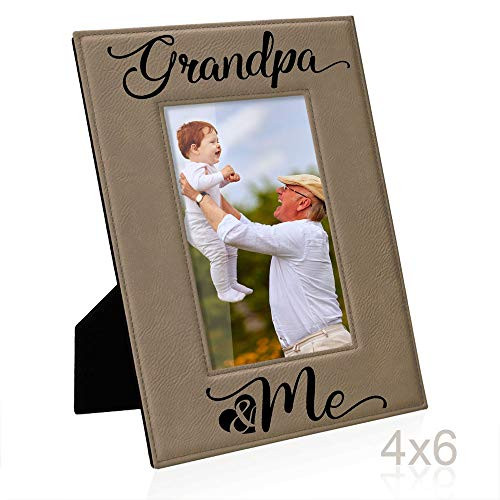 Kate Posh - Grandpa & Me Engraved Leather Picture Frame, First Grandchild Gifts, Best Grandpa Ever, Grandparents Gifts (4x6-Vertical) Kate Posh - Grandpa & Me Engraved Leather Picture Frame, First Grandchild Gifts, Best Grandpa Ever, Grandparents Gifts (4x6-Vertical)