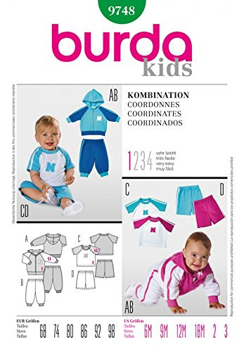 Burda Children's Sewing Pattern 9748 - Coordinates Sizes: 6m-3