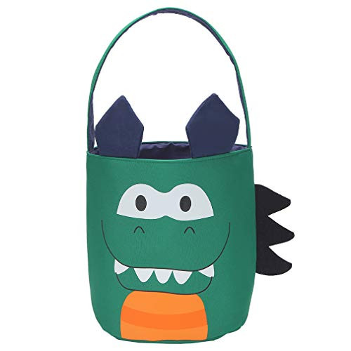 Easter Bunny Basket Egg Bags for KidsCanvas Cotton Personalized Candy Egg Basket Rabbit Print Buckets with Fluffy Tail Gifts Bags for Easter Dinosaur Style Easter Bunny Basket Egg Bags for KidsCanvas Cotton Personalized Candy Egg Basket Rabbit Print Buckets with Fluffy Tail Gifts Bags for Easter Dinosaur Style