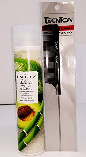 Enjoy Sulfate Free Holistic Volume Shampoo 10 fl oz with Tecnica Comb Duo Kit