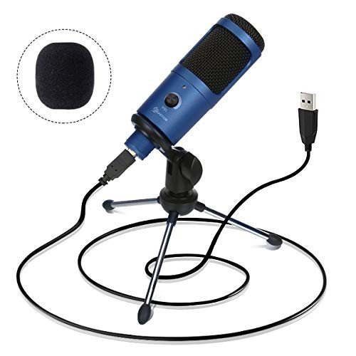 USB Microphone EIVOTOR 192KHZ24BIT PlugPlay Computer Microphone Podcast Condenser Recording Microphone for Laptop MAC or Windows Karaoke YouTube Gaming Recording Skype