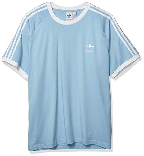 adidas Originals Mens 3Stripes TShirt Clear Sky XSmall