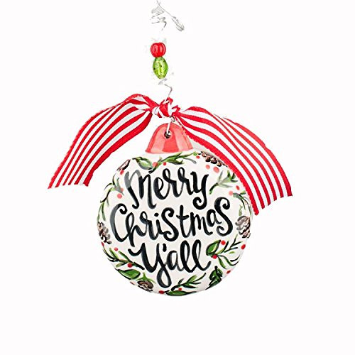 Glory Haus 4 x 4 Merry Christmas Y'All Puff Ornament, Multicolor